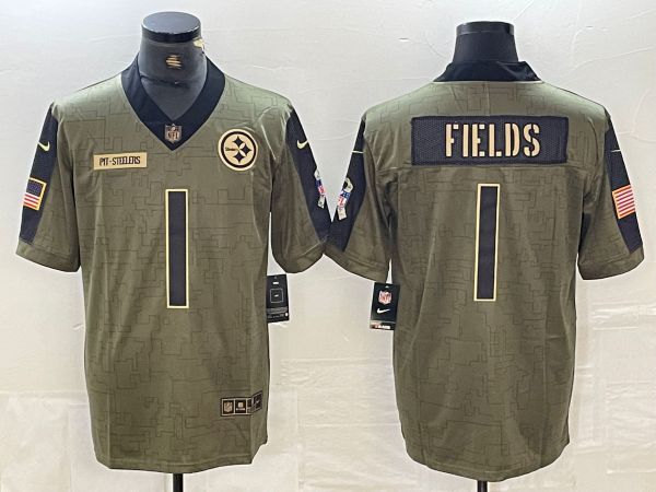 Men Pittsburgh Steelers #1 Fields green 2024 Nike Vapor Untouchable Limited NFL Jersey style 1